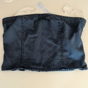 GFB Smocked Navy Blue Women’s Skirt with Front Zip